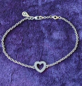 Pandora 925 Sterling Silver Symbol Of Love Bracelet, Paved Heart